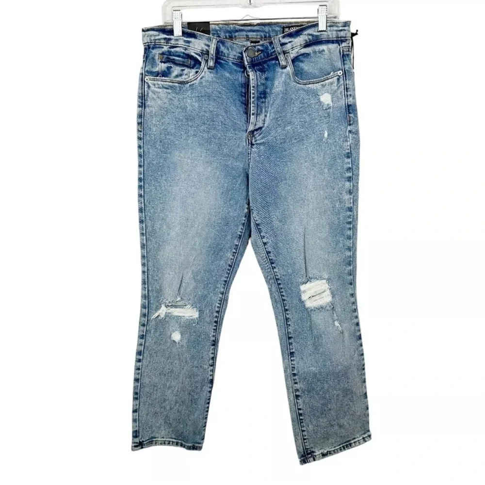 NWT BLANK NYC The Madison High Rise Crop Button Fly Denim Jeans Sz. 30 - Picture 2 of 4